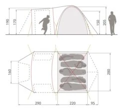 Vaude Campo Casa XT Koepeltent - 3/4 Persoons -Buitenleven Winkel 14229 g