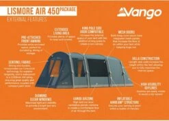 Vango Lismore Air 450 Opblaasbare Tunneltent - 4 Persoons - Groen -Buitenleven Winkel 1900 1783 lismore air 450 package 3