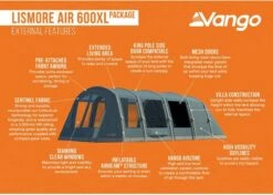Vango Lismore Air 600XL Opblaasbare Tunneltent - 5 Persoons - Groen -Buitenleven Winkel 1900 1783 lismore air 600xl package 3