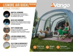 Vango Lismore Air 600XL Opblaasbare Tunneltent - 5 Persoons - Groen -Buitenleven Winkel 1900 1783 lismore air 600xl package 4