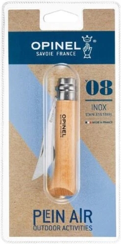 Opinel N°08 Inox RVS Zakmes -Buitenleven Winkel 3123840004056 opinel no8 roestvrij blister resultaat 1