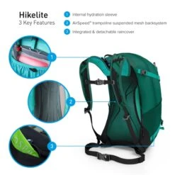 Osprey Hikelite Wandelrugzak - 32 Liter - Zwart -Buitenleven Winkel osprey hikelite 26 features