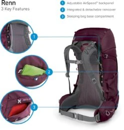 Osprey Renn Backpack - 50 Liter - Donkergrijs -Buitenleven Winkel osprey renn features 8